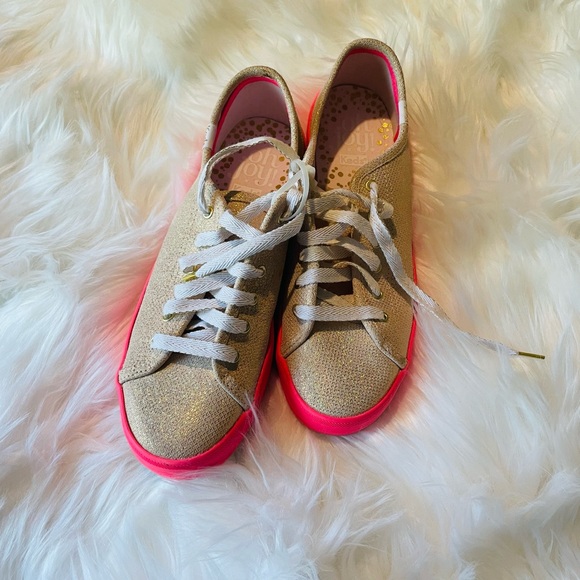 Keds pink sparkle shoes size 7 1/2 oh joy! - Picture 2 of 5